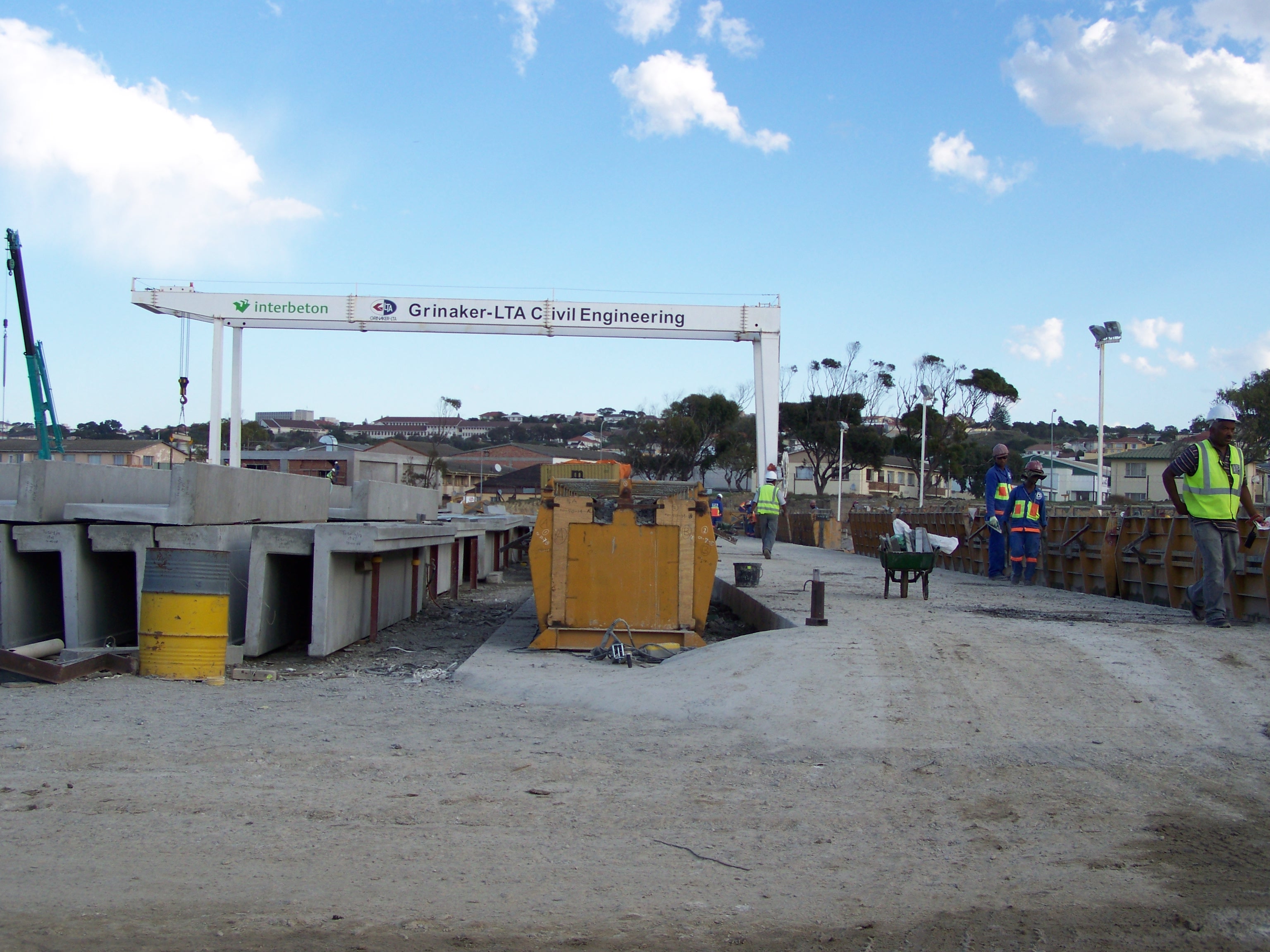 The seats for the stadium are made on site